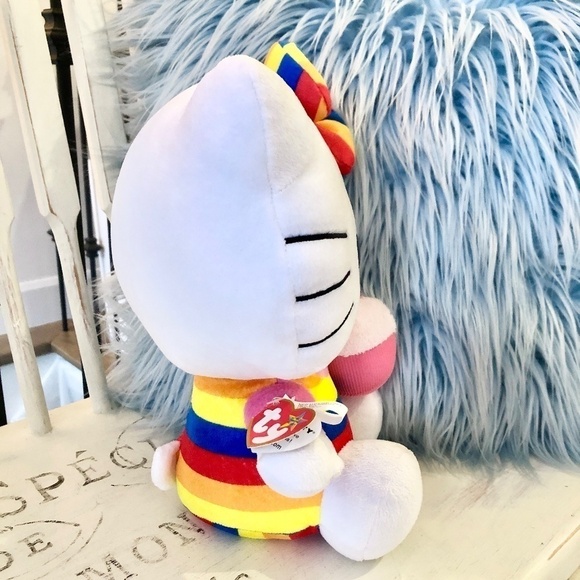 Hello Kitty, Rainbow, Cupcake, 2011, Ty, Beanie Buddy Plush, Very Nice Condition - Picture 5 of 13